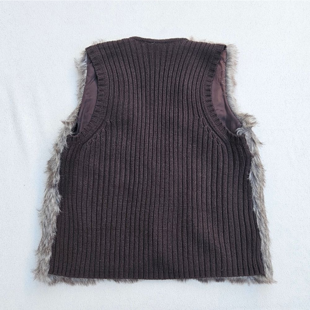 Madison Brown Faux Fur Sweater Vest - Picture 9 of 10